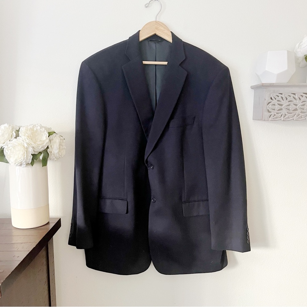 Sarar lanificio fratelli bacci firenze lambswool cashmere navy blazer size 46